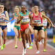 Gudaf Tsegay of Ethiopia (C) leads the way in the Women's 1500 metres during day one of the 16th IAAF World Athletics Championships London 2017 at The London Stadium - Sports Leo sportsleo.com